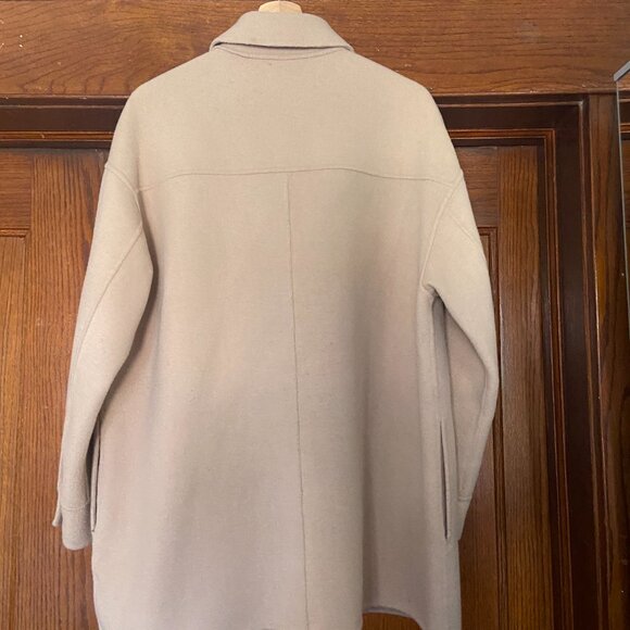 Zara Beige Button-Up Coat - Picture 2 of 6